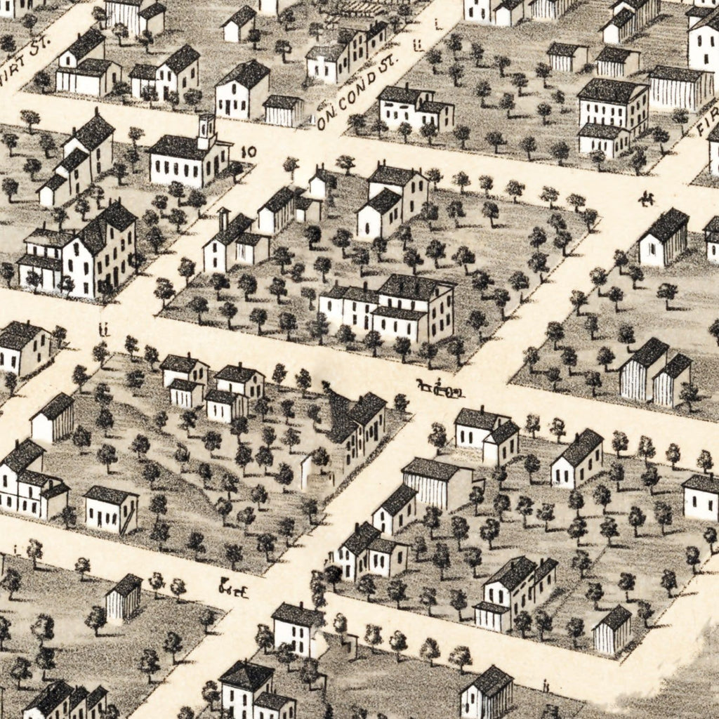 Vintage Map of Geneva, Illinois 1869