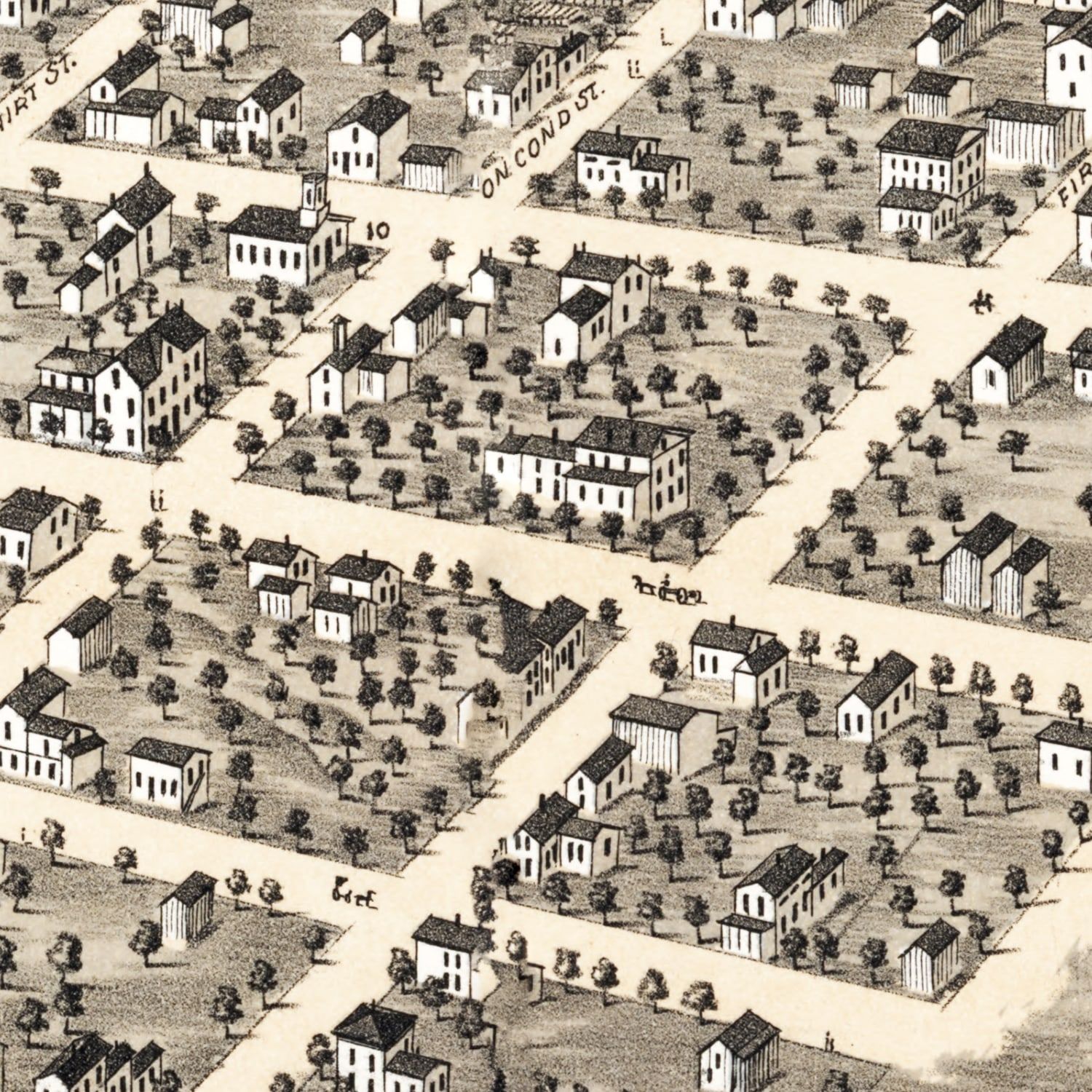 Vintage Map of Geneva, Illinois 1869