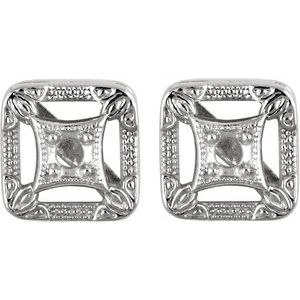 14K Yellow Gold 2.1 mm Round Filigree Earring Mounting – image 2