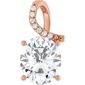 18K Rose Gold 13x11 mm Oval Pendant Mounting