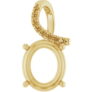 18K Yellow Gold 13x11 mm Oval Pendant Mounting – image 2