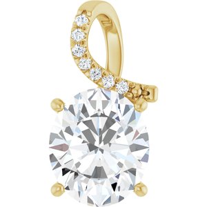 14K Yellow Gold 13x11 mm Oval Pendant Mounting