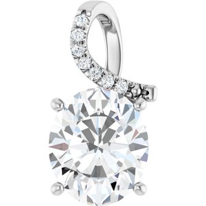 14K X1 White Gold 13x11 mm Oval Pendant Mounting