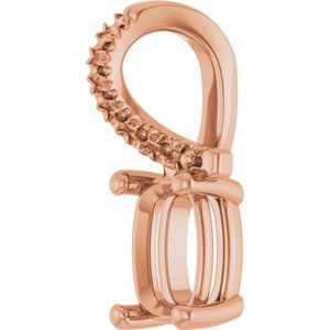 10K Rose Gold 6.5x4.5 mm Elongated Cushion Pendant Mounting – image 4
