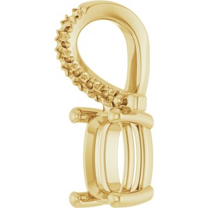 18K Yellow Gold 6.5x4.5 mm Elongated Cushion Pendant Mounting – image 4