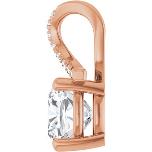 10K Rose Gold 7.5x7.5 mm Cushion Pendant Mounting – image 5