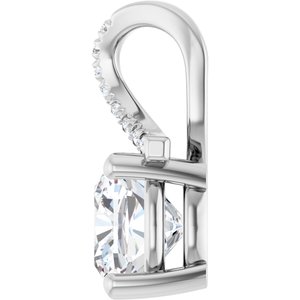 Platinum 7.5x7.5 mm Cushion Pendant Mounting – image 5