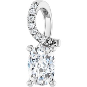 Platinum 6.5x4.5 mm Elongated Cushion Pendant Mounting