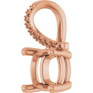 10K Rose Gold 7.5x7.5 mm Cushion Pendant Mounting – image 4