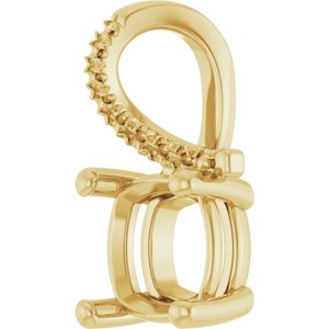 14K Yellow Gold 7.5x7.5 mm Cushion Pendant Mounting – image 4