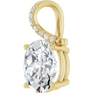 14K Yellow Gold 13x11 mm Oval Pendant Mounting – image 3