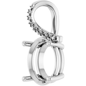 Continuum Sterling Silver 13x11 mm Oval Pendant Mounting – image 4