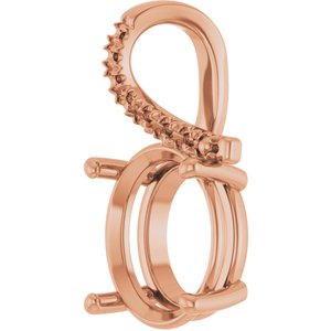 18K Rose Gold 13x11 mm Oval Pendant Mounting – image 4