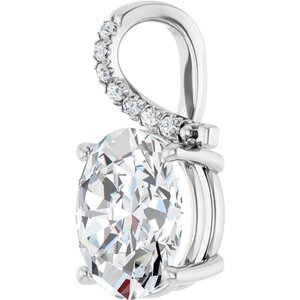 14K X1 White Gold 13x11 mm Oval Pendant Mounting – image 3