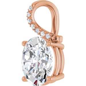 14K Rose Gold 13x11 mm Oval Pendant Mounting – image 3