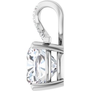 14K X1 White Gold 11x11 mm Cushion Pendant Mounting – image 5