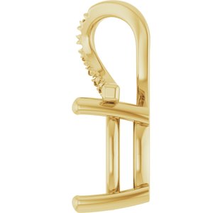 10K Yellow Gold 11x11 mm Cushion Pendant Mounting – image 6
