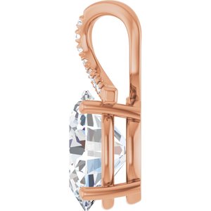 18K Rose Gold 13x11 mm Oval Pendant Mounting – image 5