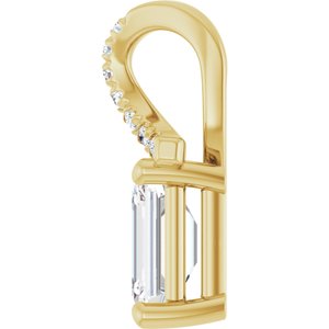 18K Yellow Gold 6.5x4.5 mm Emerald Pendant Mounting – image 5