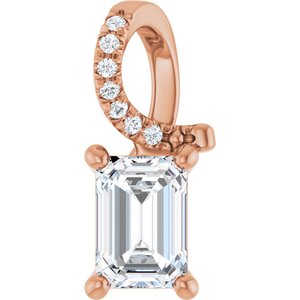 18K Rose Gold 6.5x4.5 mm Emerald Pendant Mounting