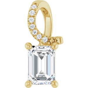 14K Yellow Gold 6.5x4.5 mm Emerald Pendant Mounting