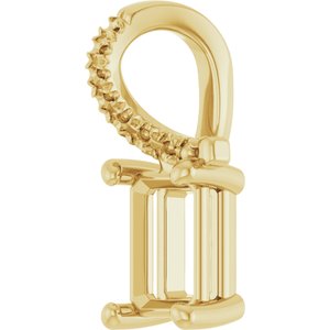 18K Yellow Gold 6.5x4.5 mm Emerald Pendant Mounting – image 4