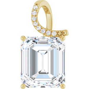 10K Yellow Gold 15x13 mm Emerald Pendant Mounting