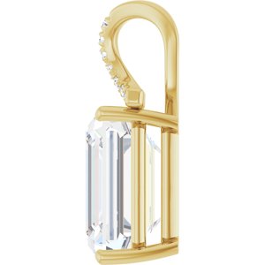 10K Yellow Gold 15x13 mm Emerald Pendant Mounting – image 5