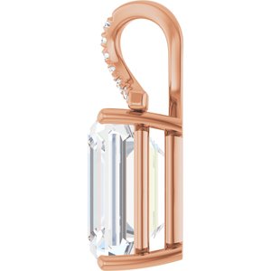 18K Rose Gold 15x13 mm Emerald Pendant Mounting – image 5