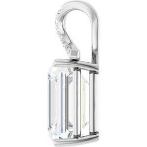 Continuum Sterling Silver 15x13 mm Emerald Pendant Mounting – image 5