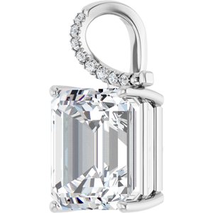 Continuum Sterling Silver 15x13 mm Emerald Pendant Mounting – image 3