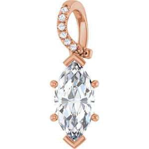 14K Rose Gold 12x6 mm Marquise Pendant Mounting