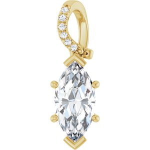 18K Yellow Gold 12x6 mm Marquise Pendant Mounting