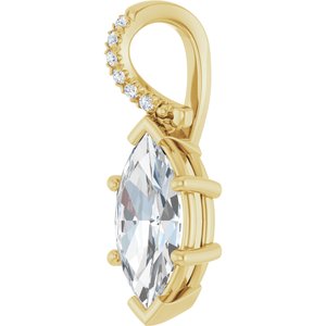10K Yellow Gold 12x6 mm Marquise Pendant Mounting – image 3