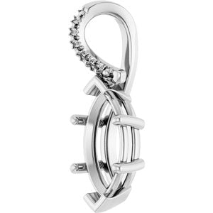 Sterling Silver 12x6 mm Marquise Pendant Mounting – image 4