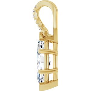 10K Yellow Gold 12x6 mm Marquise Pendant Mounting – image 5