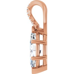 10K Rose Gold 12x6 mm Marquise Pendant Mounting – image 5