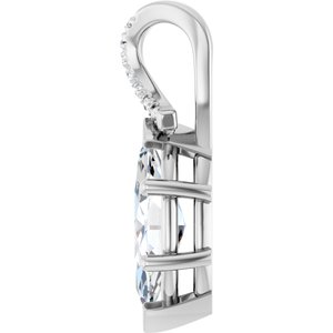 10K White Gold 12x6 mm Marquise Pendant Mounting – image 5