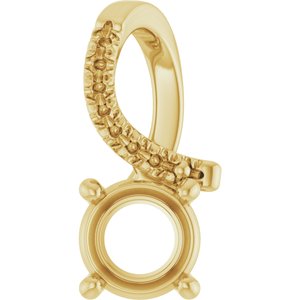 14K Yellow Gold 5.8 mm Round Pendant Mounting – image 2