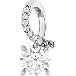 18K White Gold 5.8 mm Round Pendant Mounting