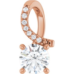 14K Rose Gold 5.8 mm Round Pendant Mounting