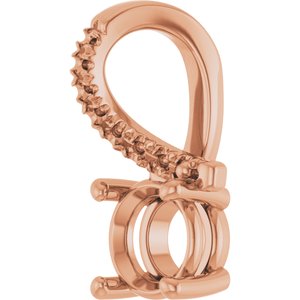 14K Rose Gold 5.8 mm Round Pendant Mounting – image 4