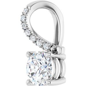 18K White Gold 5.8 mm Round Pendant Mounting – image 3