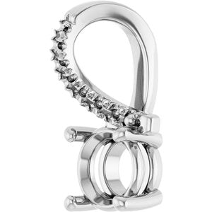 14K X1 White Gold 5.8 mm Round Pendant Mounting – image 4