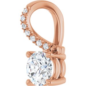 14K Rose Gold 5.8 mm Round Pendant Mounting – image 3