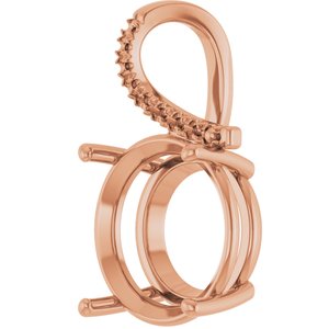 10K Rose Gold 16 mm Round Pendant Mounting – image 4