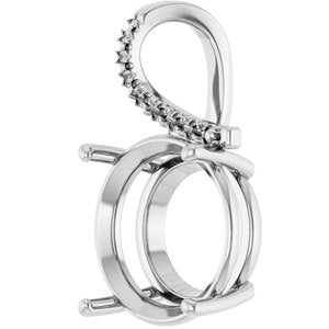 18K White Gold 16 mm Round Pendant Mounting – image 4