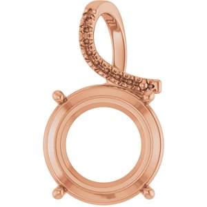 14K Rose Gold 16 mm Round Pendant Mounting – image 2
