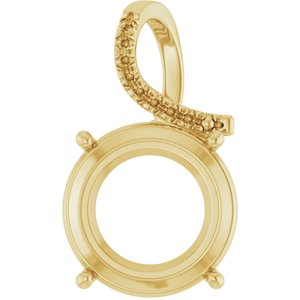 18K Yellow Gold 16 mm Round Pendant Mounting – image 2