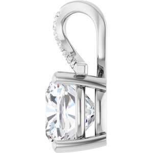 14K X1 White Gold 10x10 mm Cushion Pendant Mounting – image 5